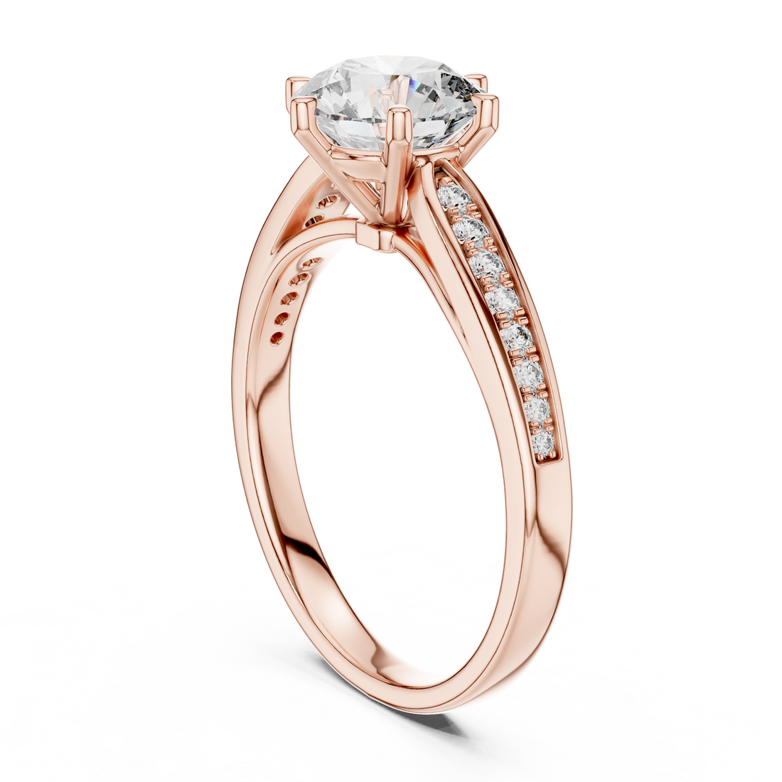 LR-0038 - Solitaire Round Ring - White Gold