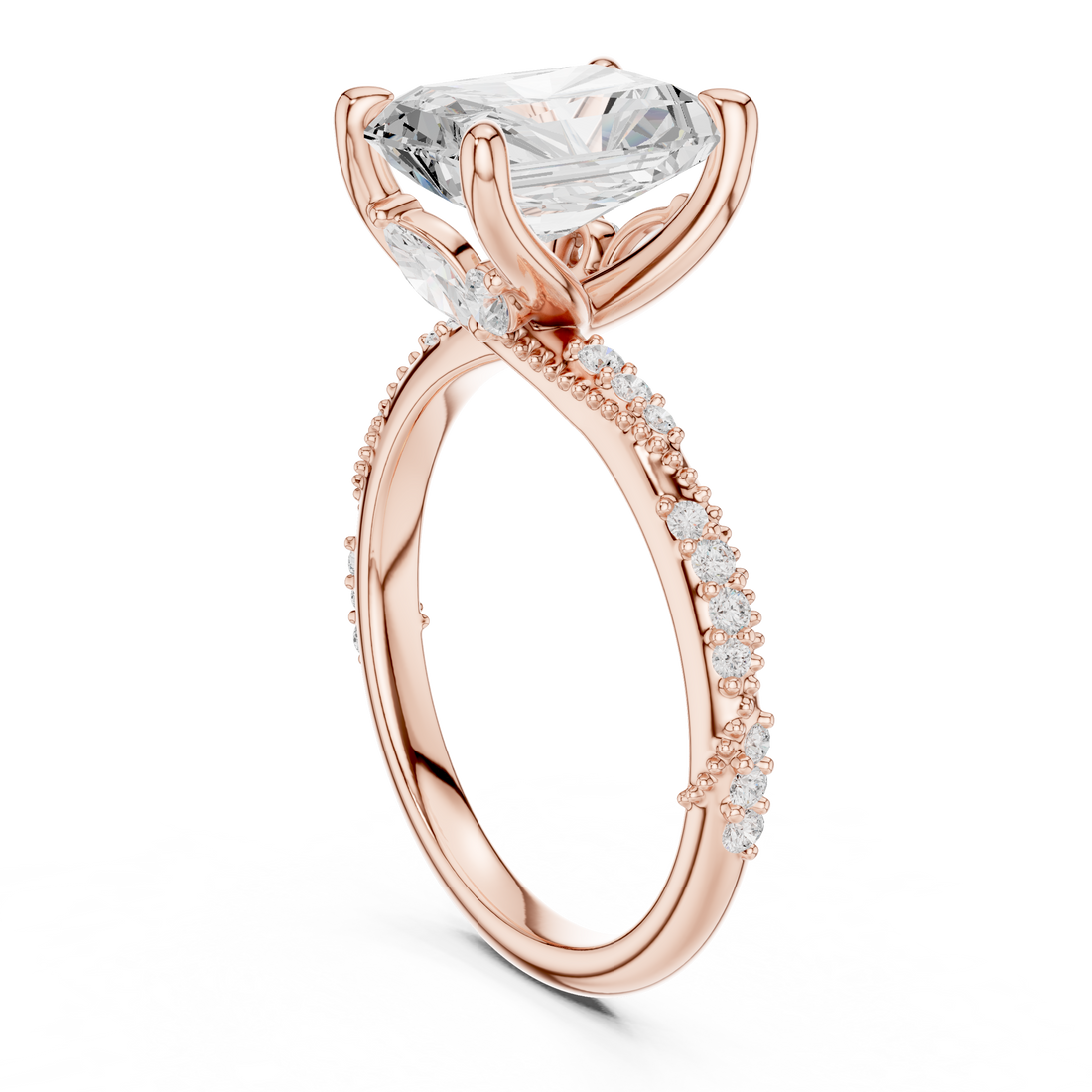 DDLR-167-RA - Solitaire Radiant Ring - White Gold