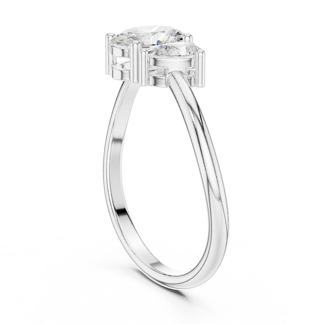 HLR-233 - Fashion Oval Ring - White Gold