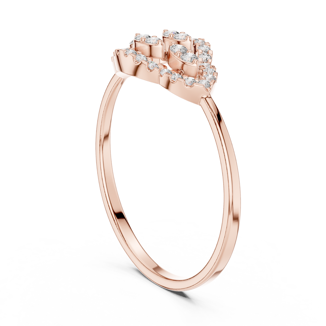 1 (221) - Fashion Round Ring - White Gold