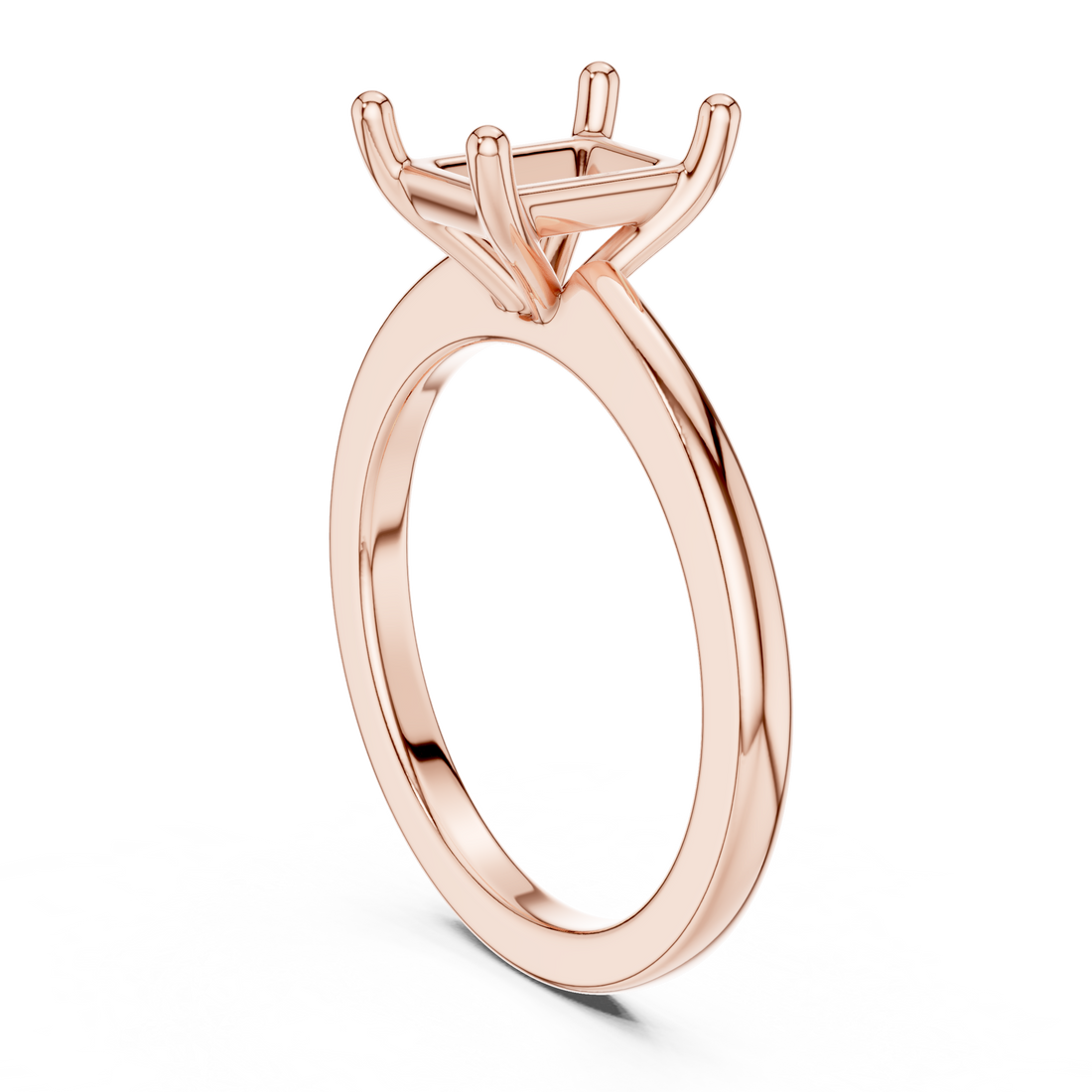 DDLR-032-RA - Solitaire Radiant Ring - White Gold