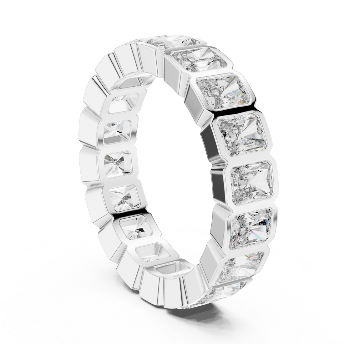 DDLR-222 - Eternity Radiant Ring - White Gold