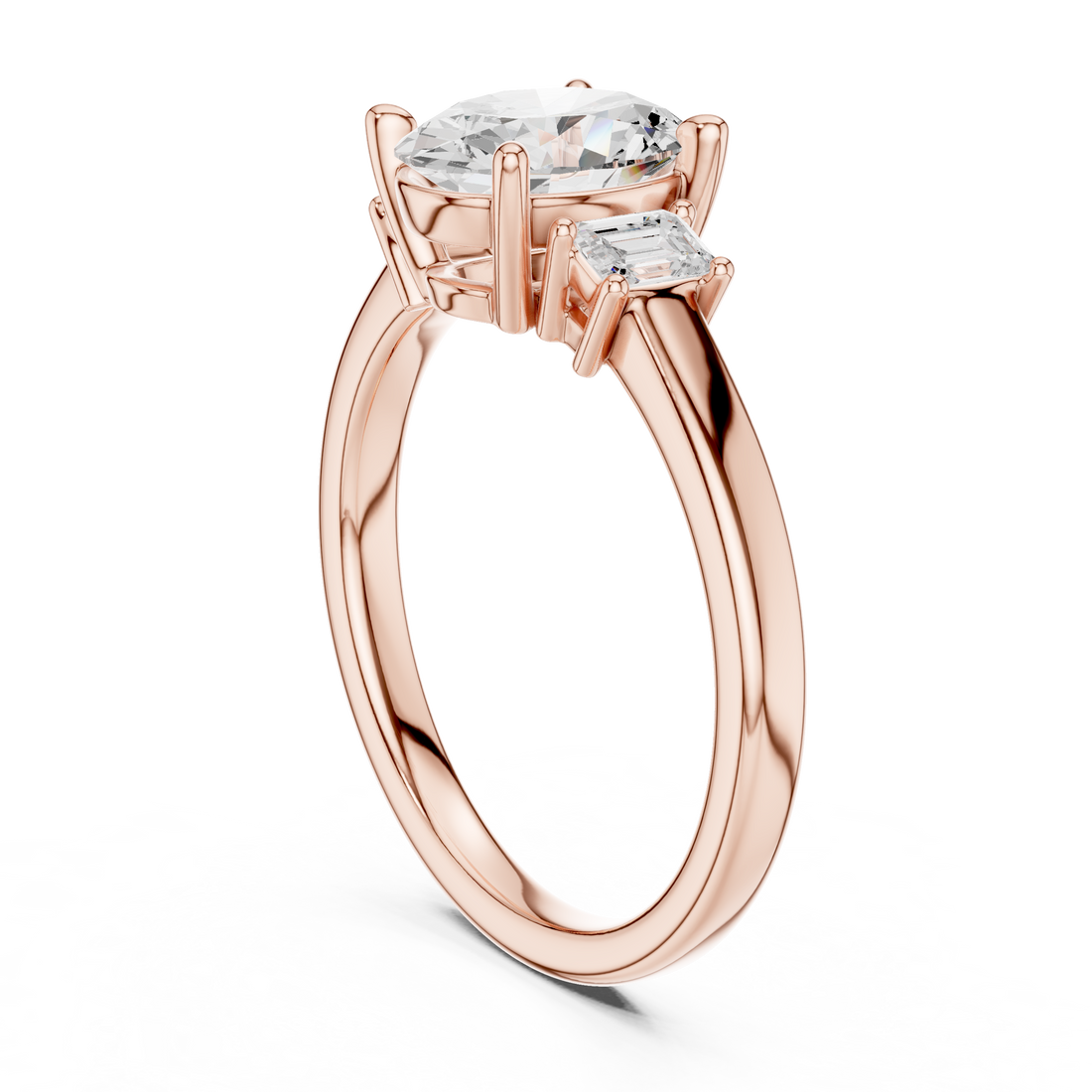 DDLR-869 - Three Stone Oval Ring - White Gold