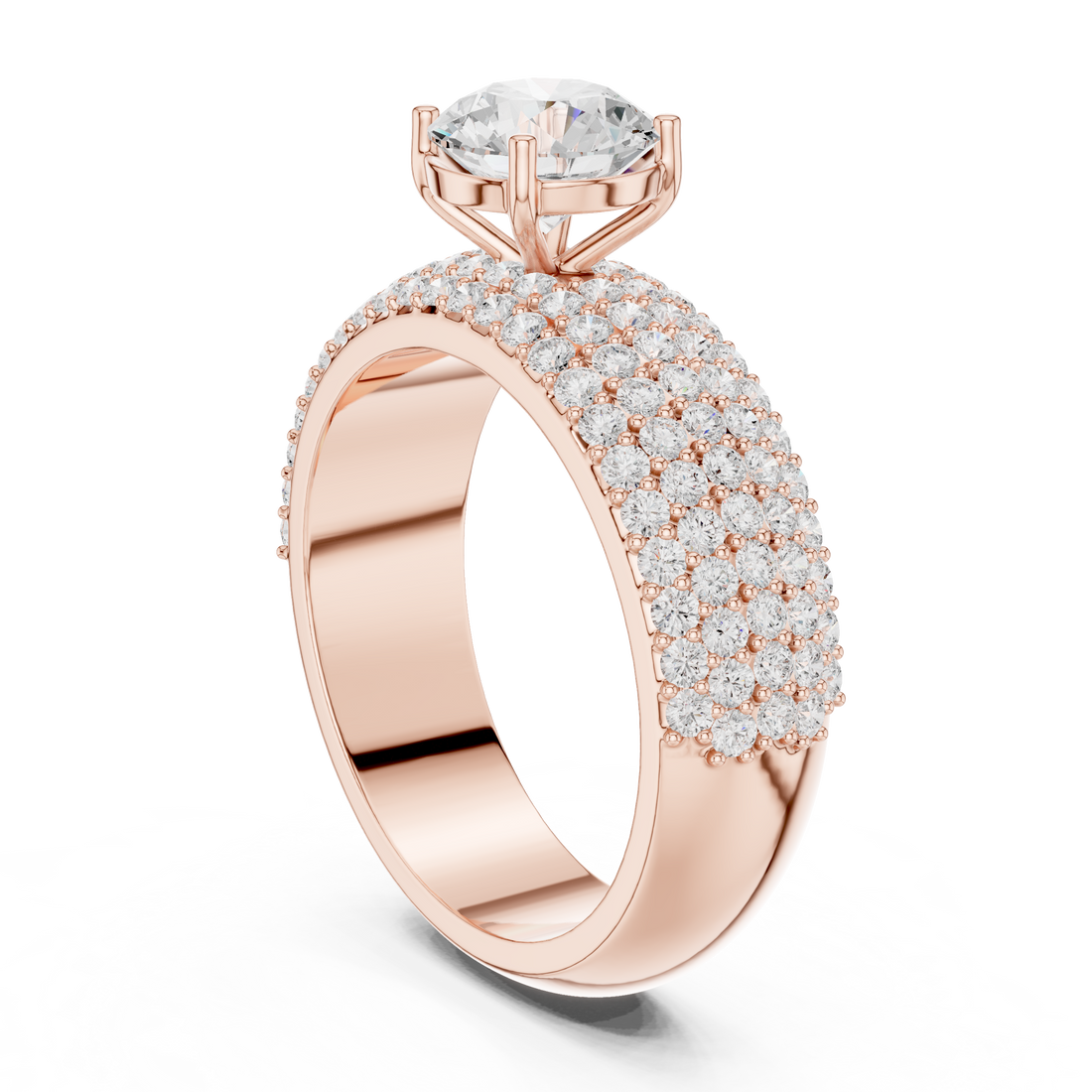 DDLR-1098 - Solitaire Round Ring - White Gold
