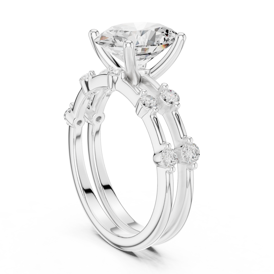 DDLR-441 - Solitaire Oval Ring - White Gold