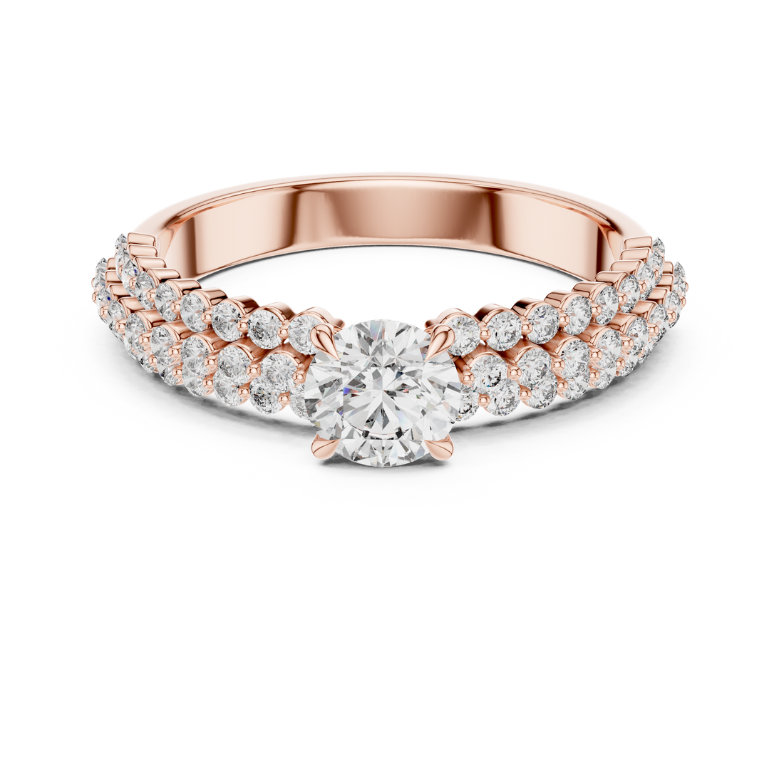 Solitaire Ring - Round | DDLR-005 - Rose Gold