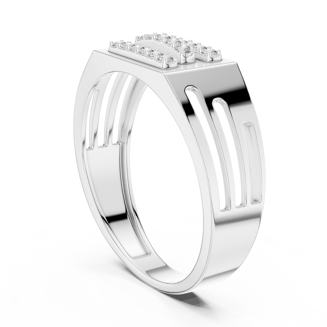LR-01 (19) - Fashion None Ring - White Gold