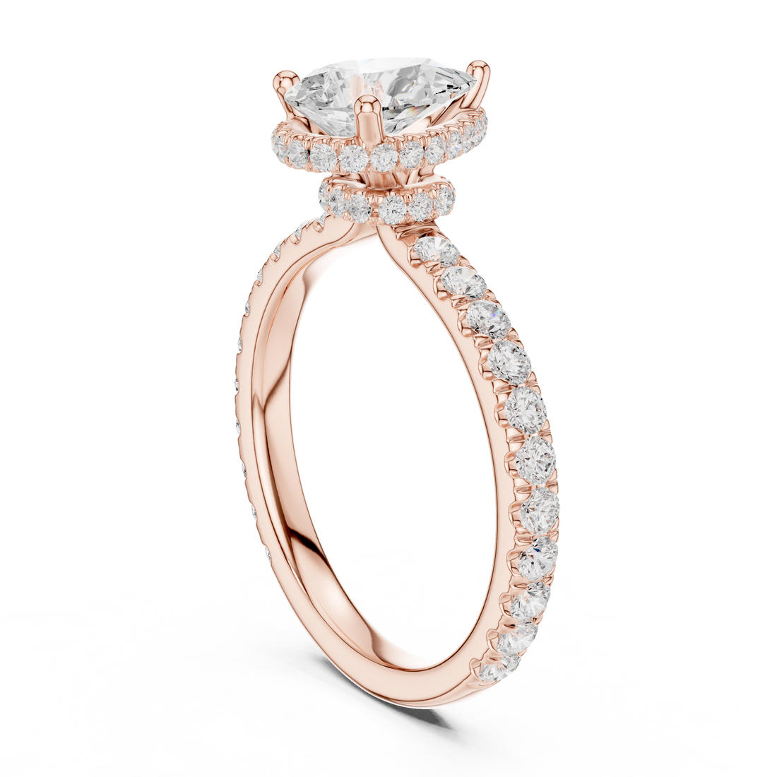 DDLR-165 -PE - Solitaire Pear Ring - White Gold