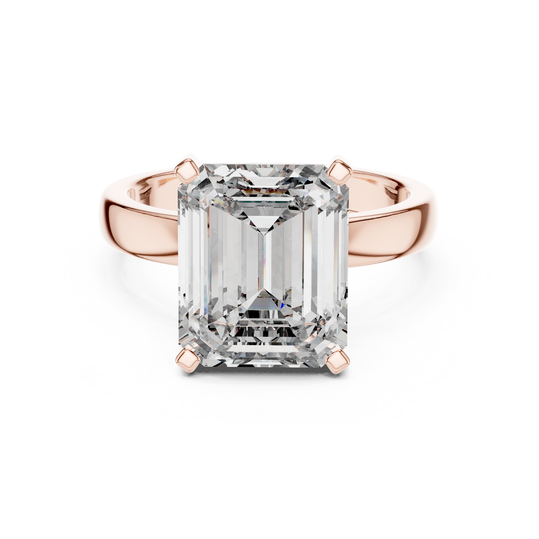 Solitaire Ring - Emerald | DDLR-069 - Rose Gold