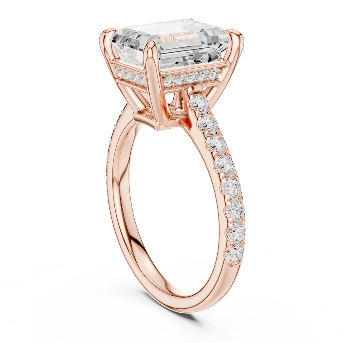 DDLR-250 - EM - Solitaire Emerald Ring - White Gold
