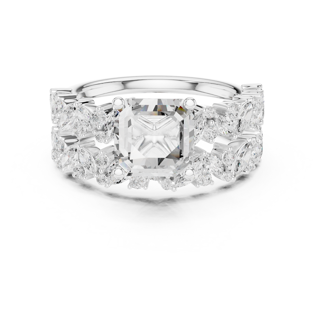 Solitaire Ring - Asscher | DDLR-443-AC - Rose Gold