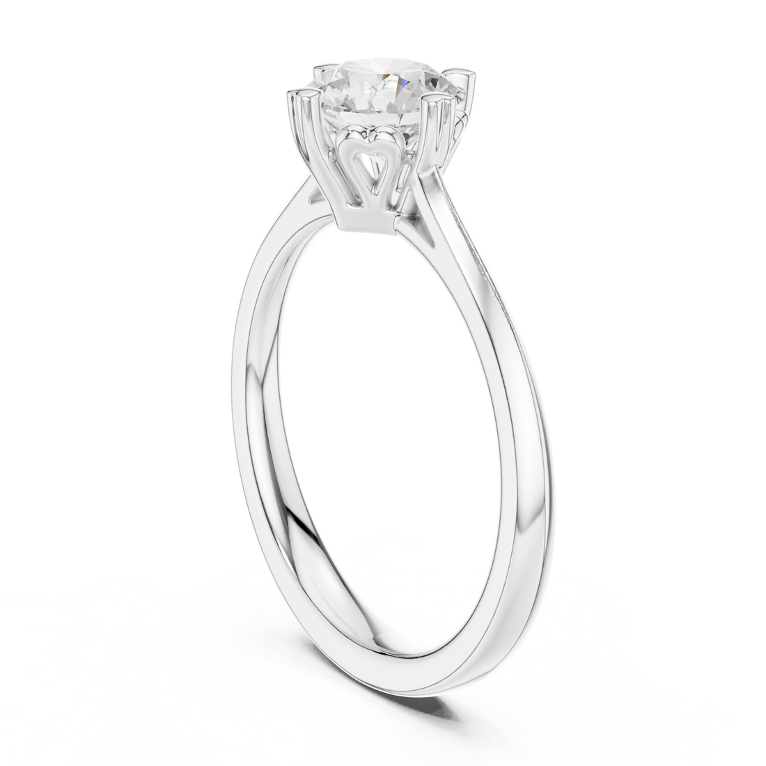 DDLR-546 - Solitaire Round Ring - White Gold