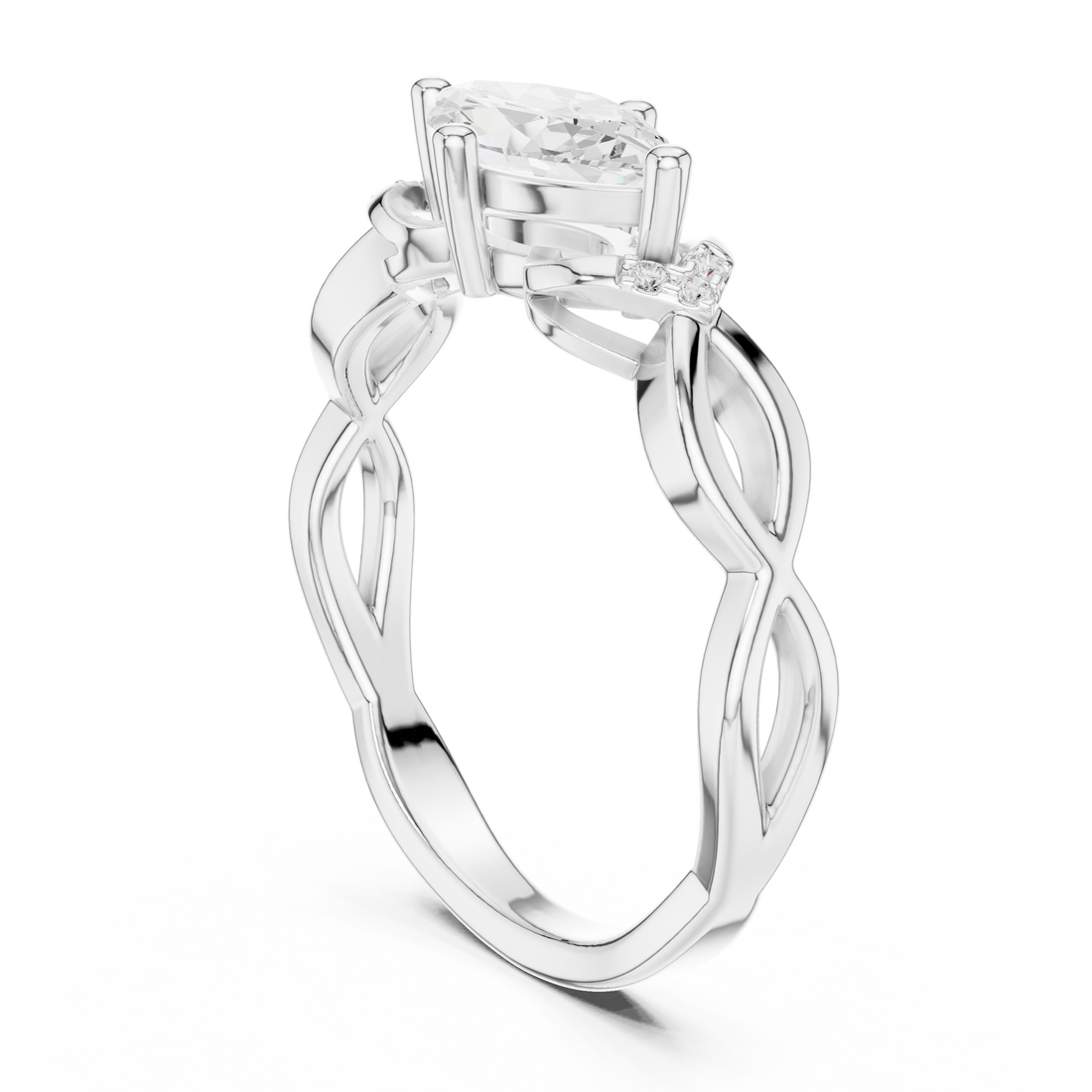 DDLR-510 - Solitaire Marquise Ring - White Gold
