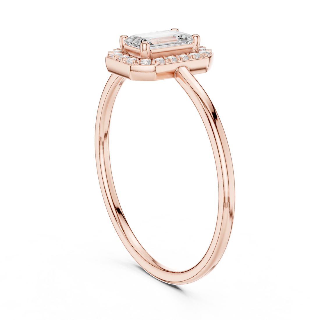 HLR-206 - Fashion Emerald Ring - White Gold