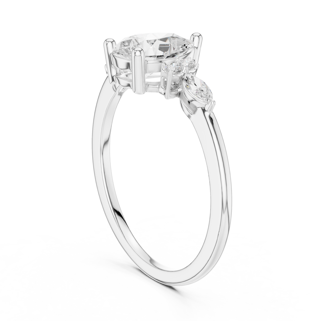 Fashion Ring - Pear | SBWR(35) - White Gold
