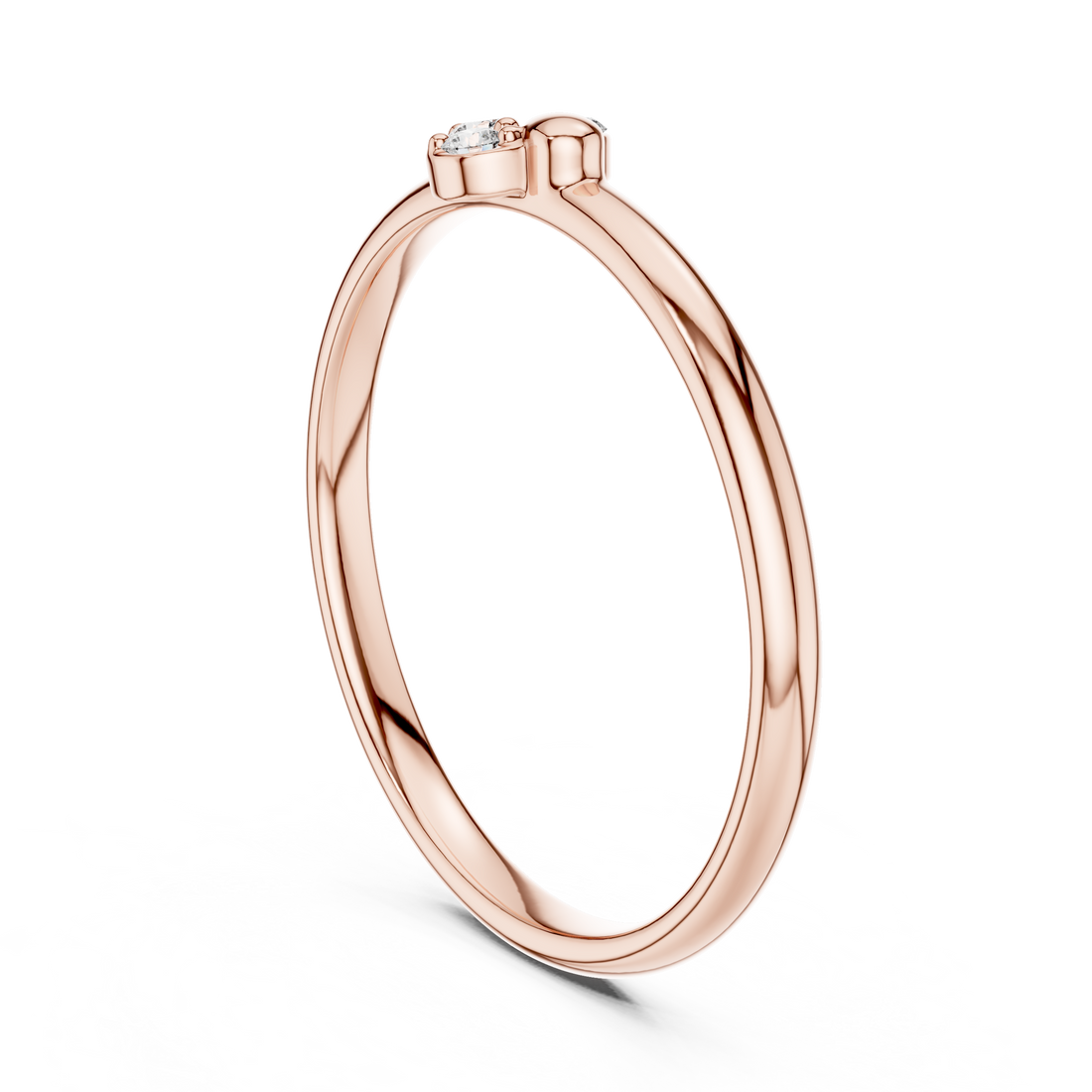 1 (397) - Fashion Round Ring - White Gold