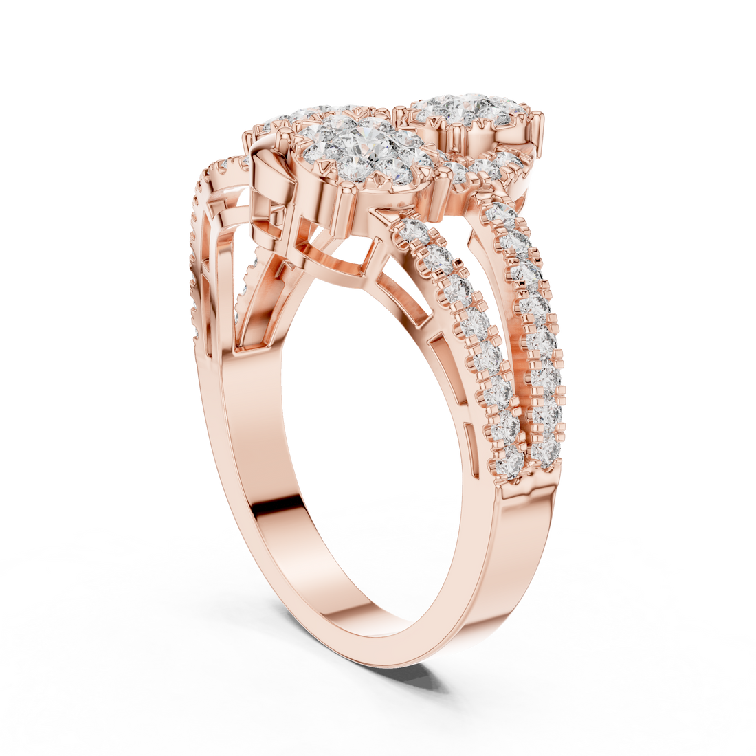 19#120006L - Fashion Round Ring - White Gold