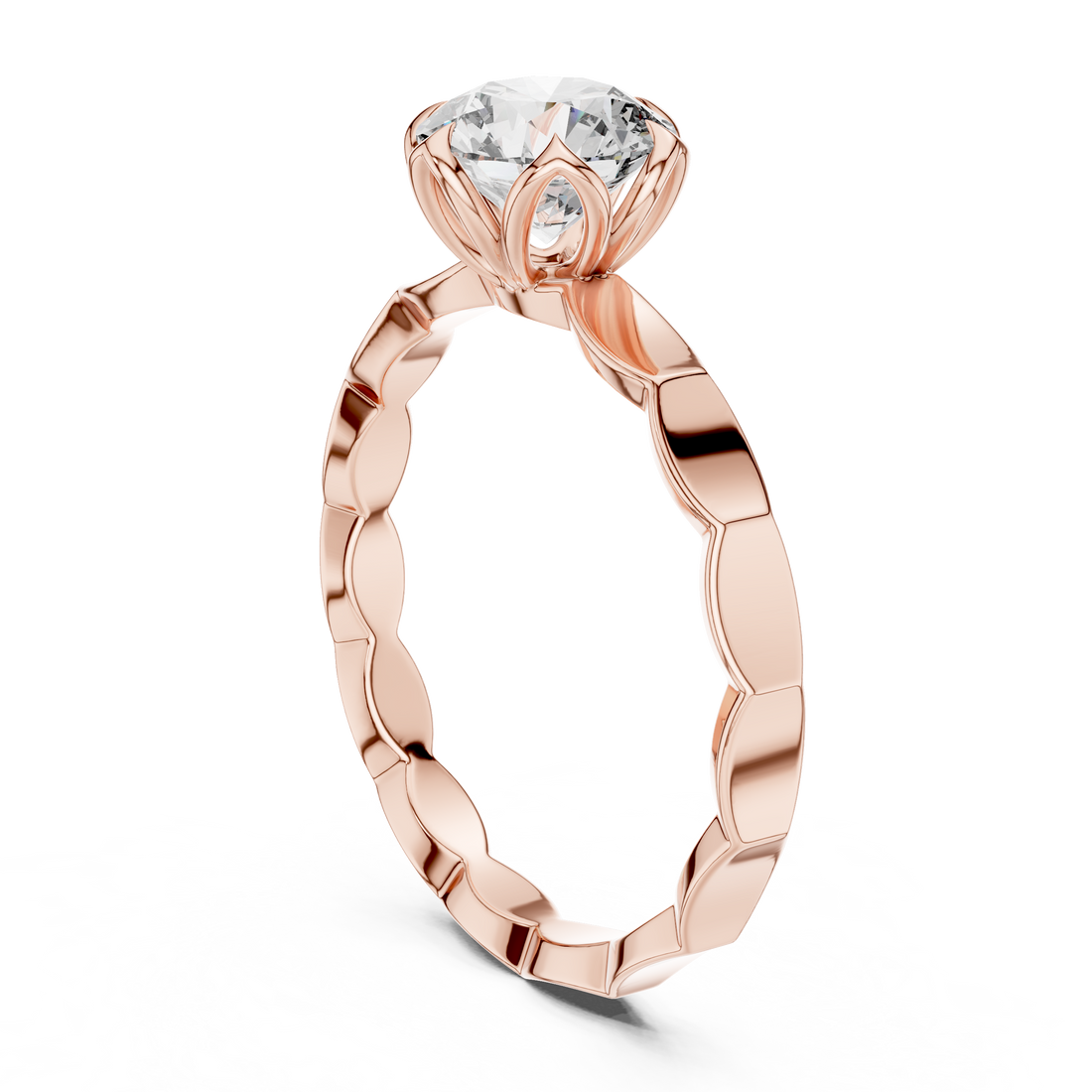 LR-0019 - Solitaire Round Ring - White Gold