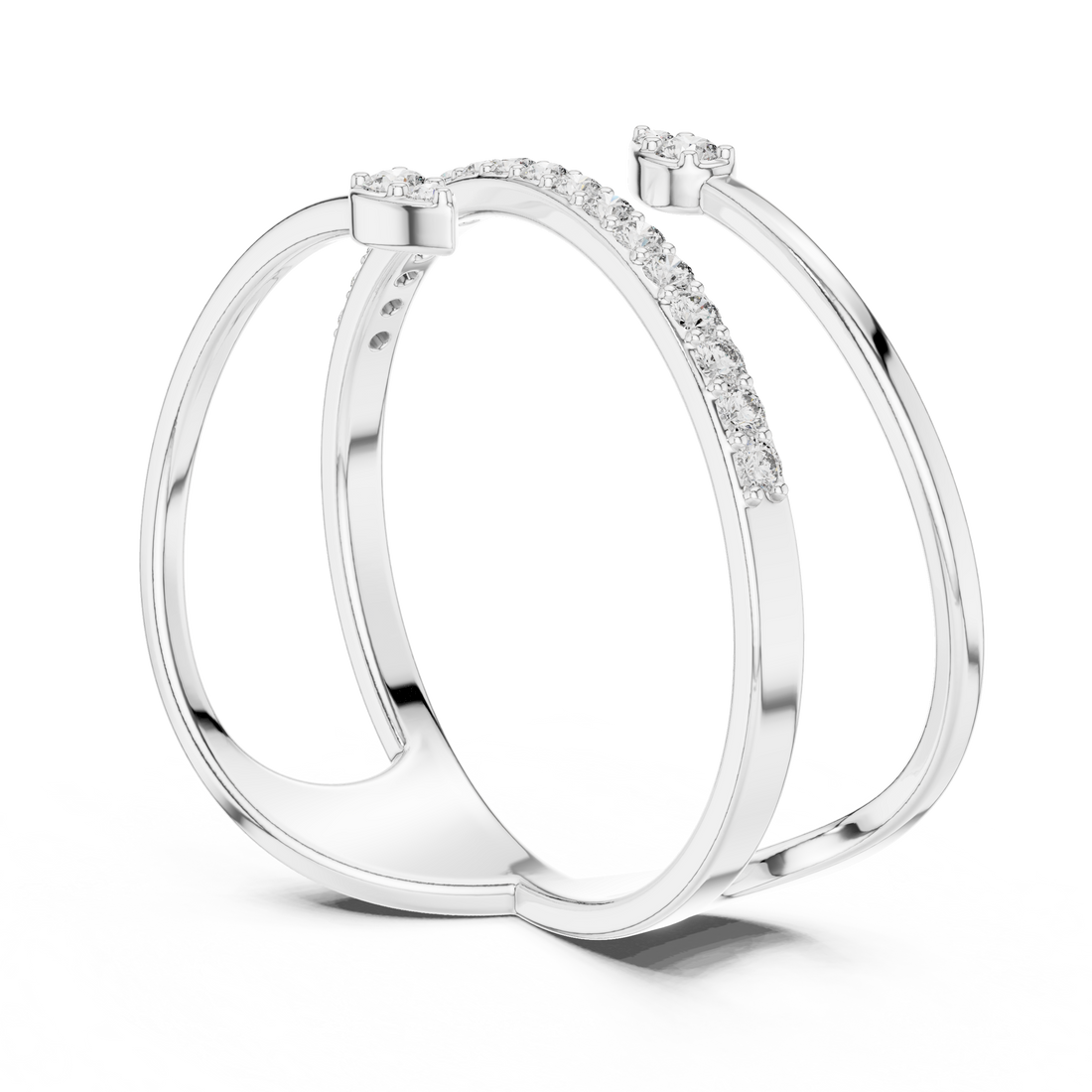 1 (236) - Bypass Round Ring - White Gold