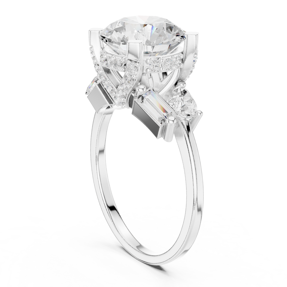 DDLR-447 - Fashion Round Ring - White Gold