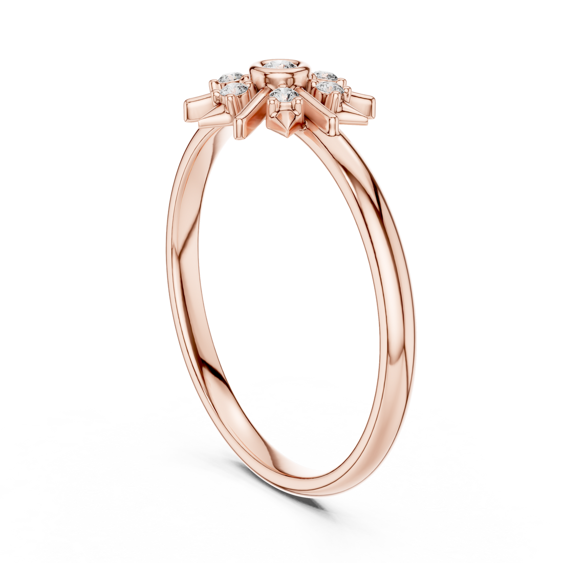 1 (415) - Fashion Round Ring - White Gold