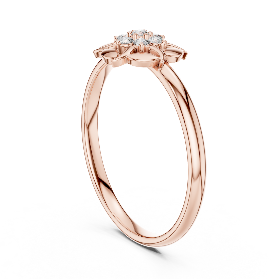 1 (380) - Fashion Round Ring - White Gold