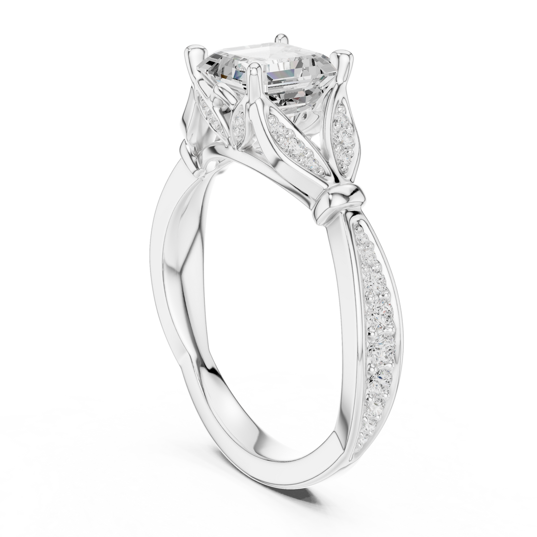 DDLR-257 - AC - Vintage Asscher Ring - White Gold