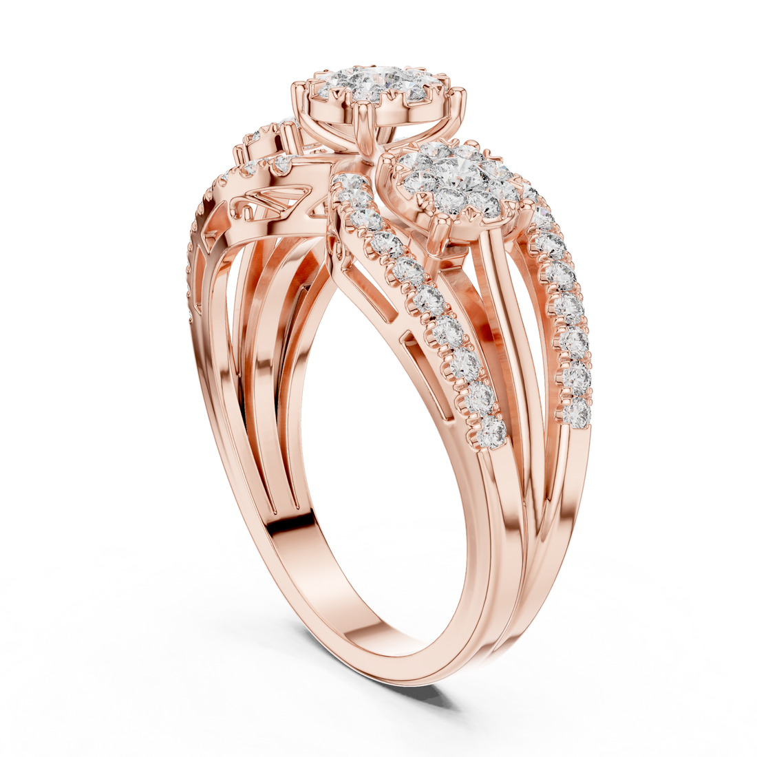 19#120016L - Fashion Round Ring - White Gold