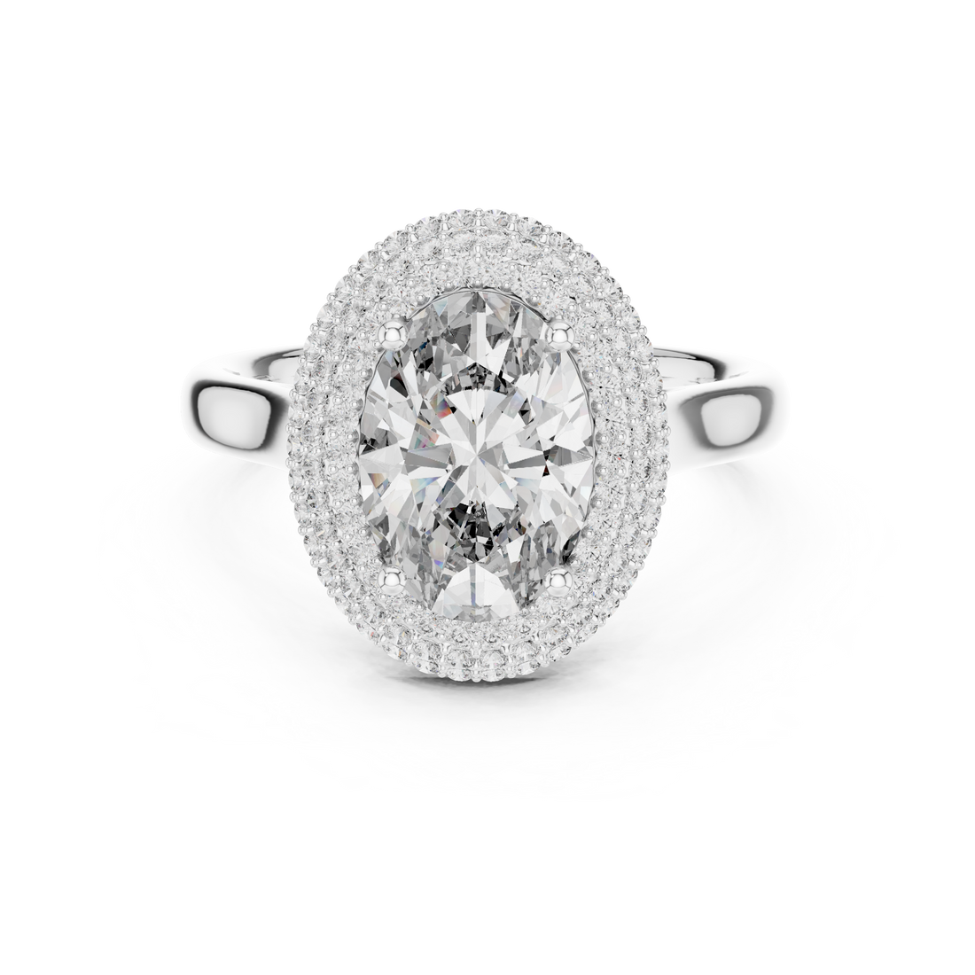 Halo Ring - Oval | 9#10038L_SS14 - Rose Gold