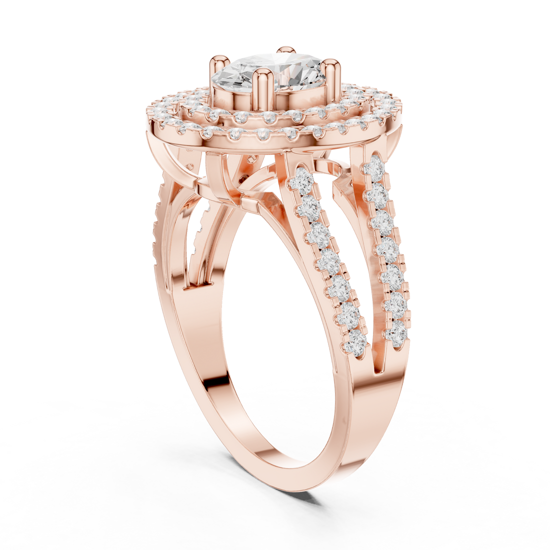 DDLR-348 - Halo Oval Ring - White Gold