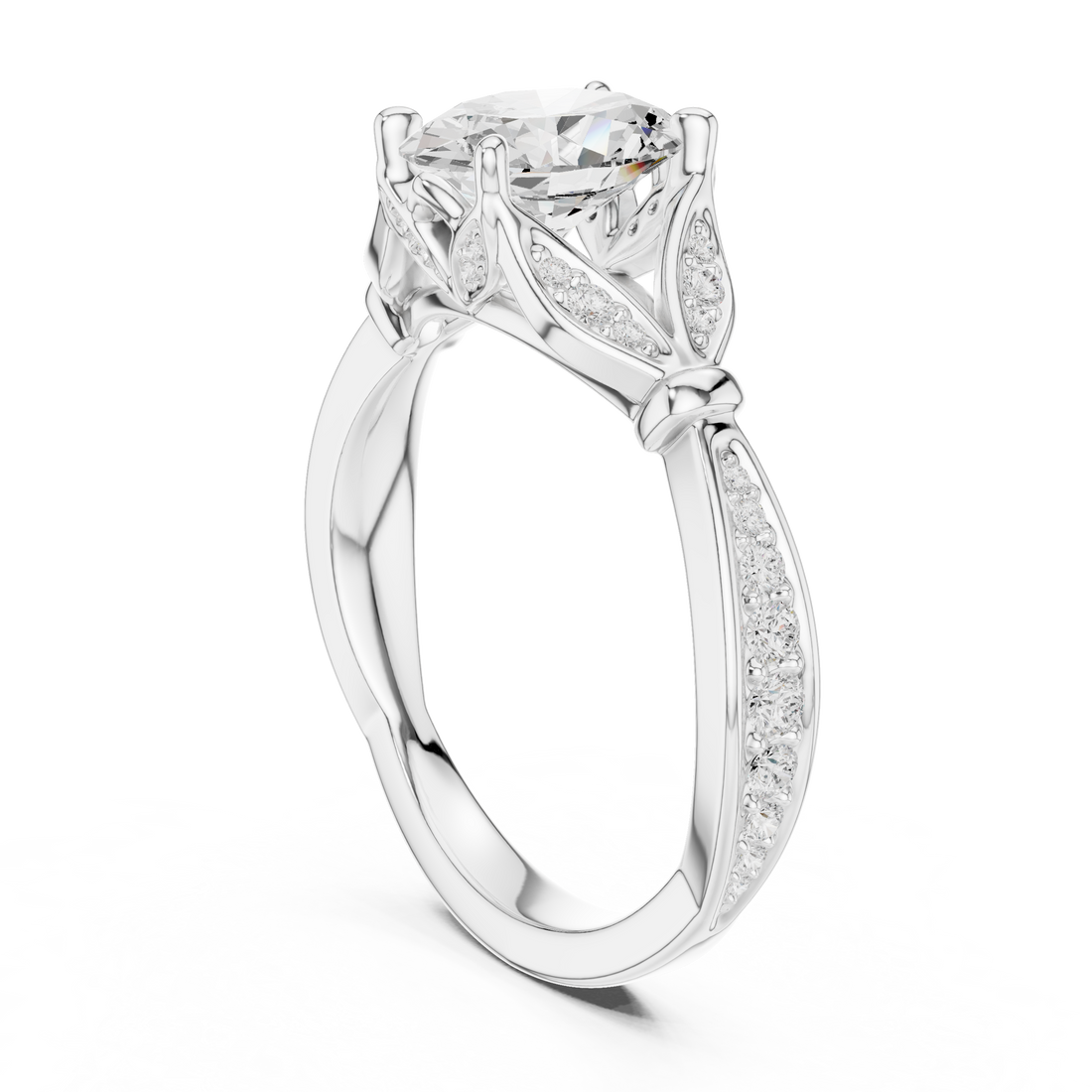 DDLR-257 - OV - Solitaire Oval Ring - White Gold