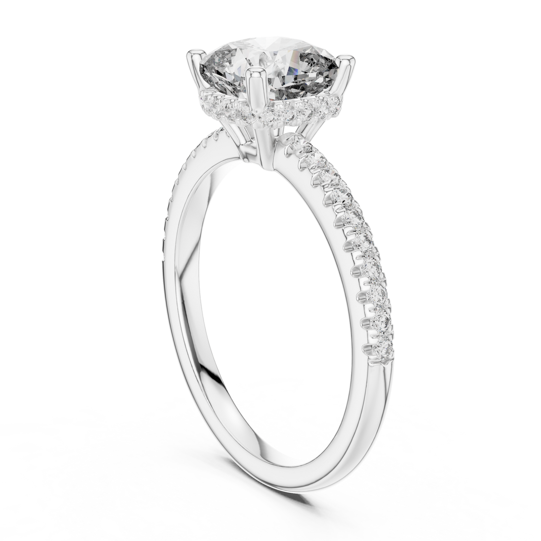 DDLR-177 - Solitaire Cushion Ring - White Gold
