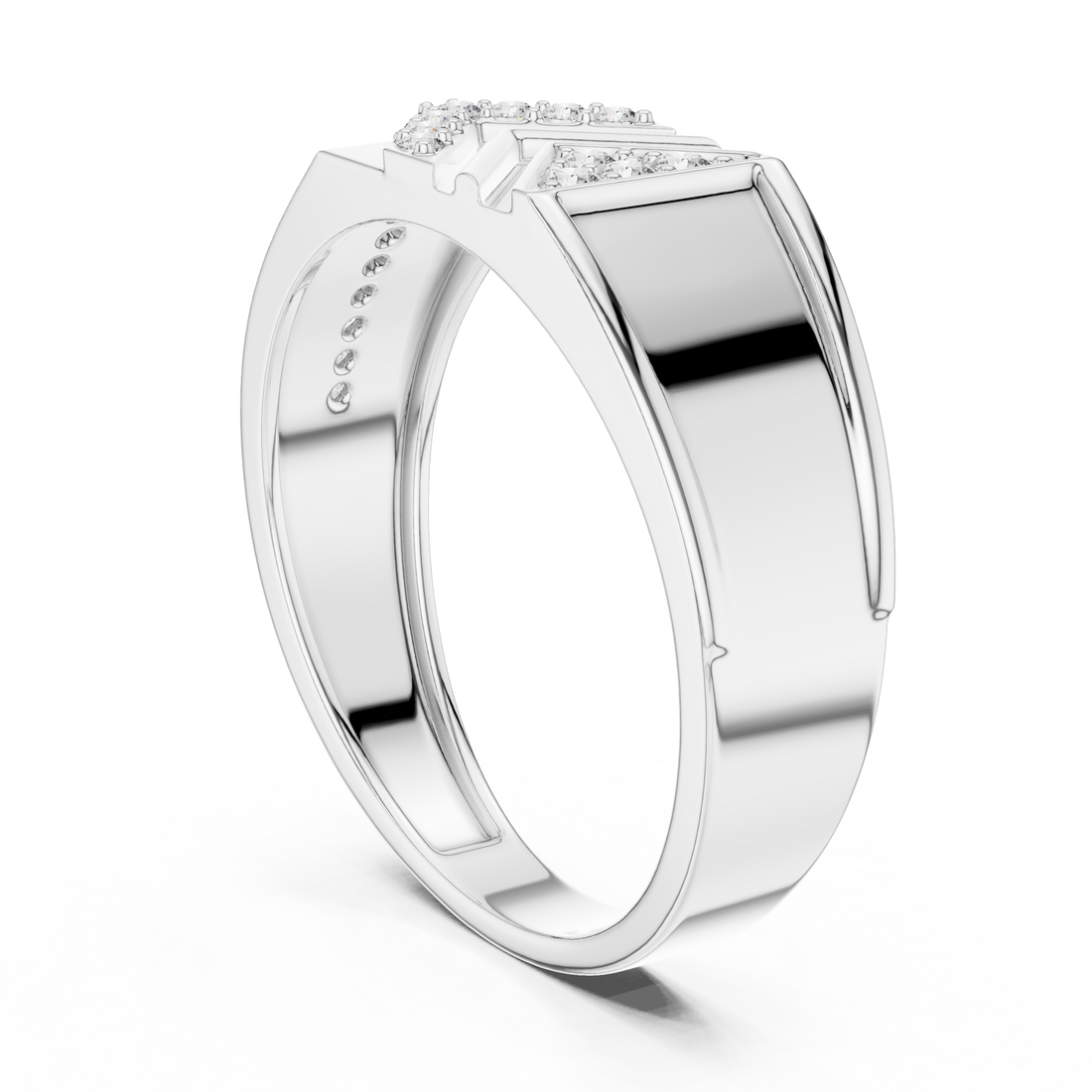 LR-01 (26) - Fashion None Ring - White Gold