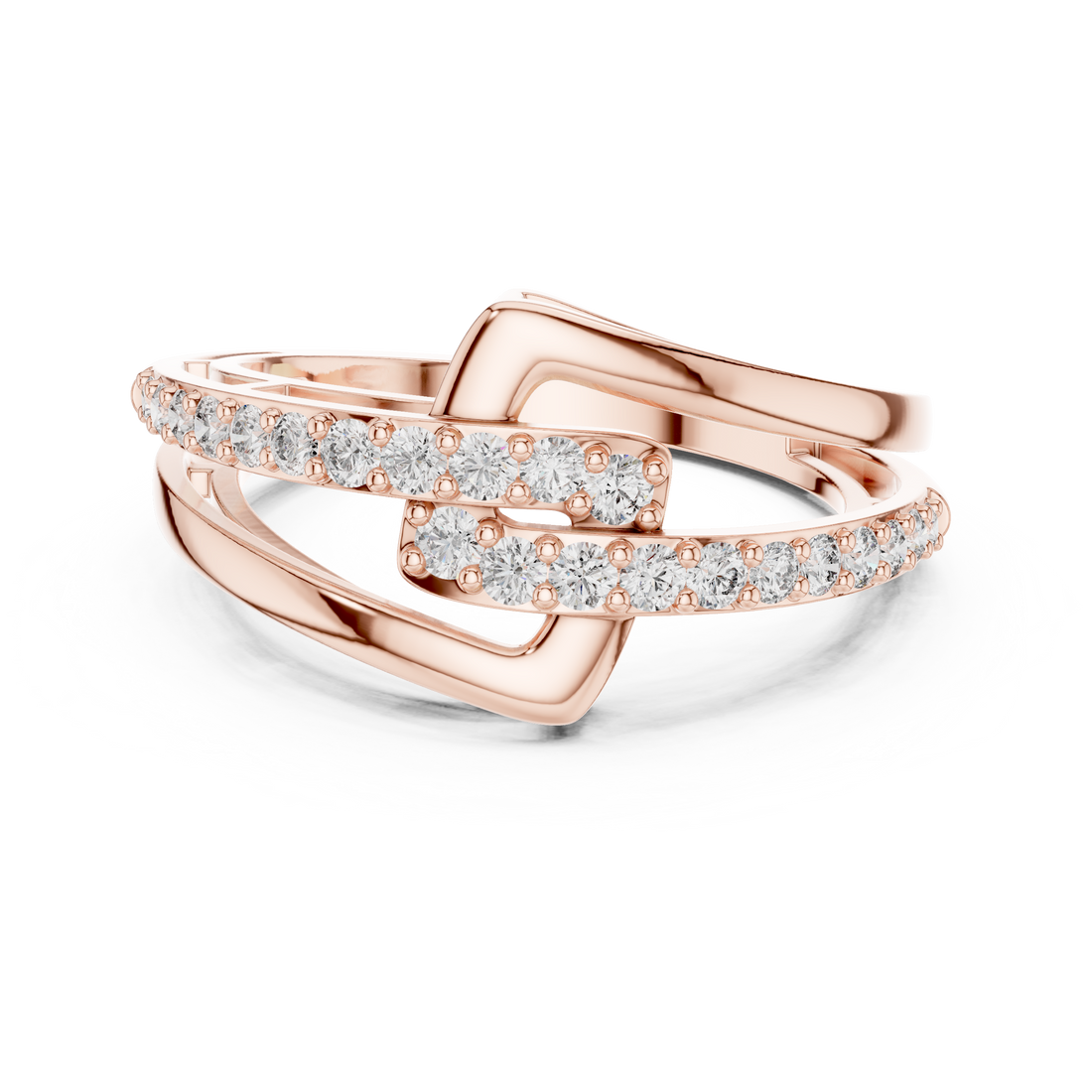 Bypass Ring - None | 9#10064L - Rose Gold