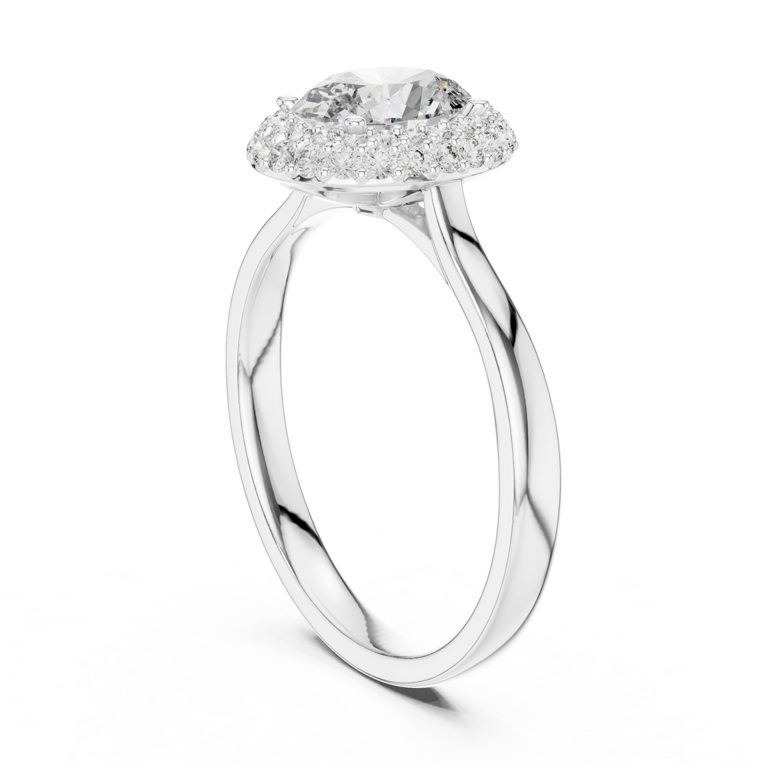 00001L (14) - Fashion Oval Ring - White Gold