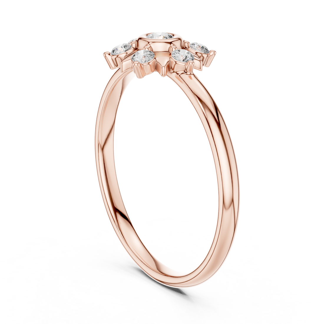 1 (341) - Fashion Round Ring - White Gold