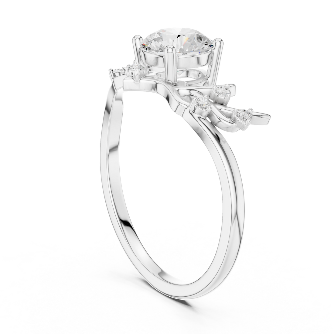 SBWR(33) - Fashion Round Ring - White Gold