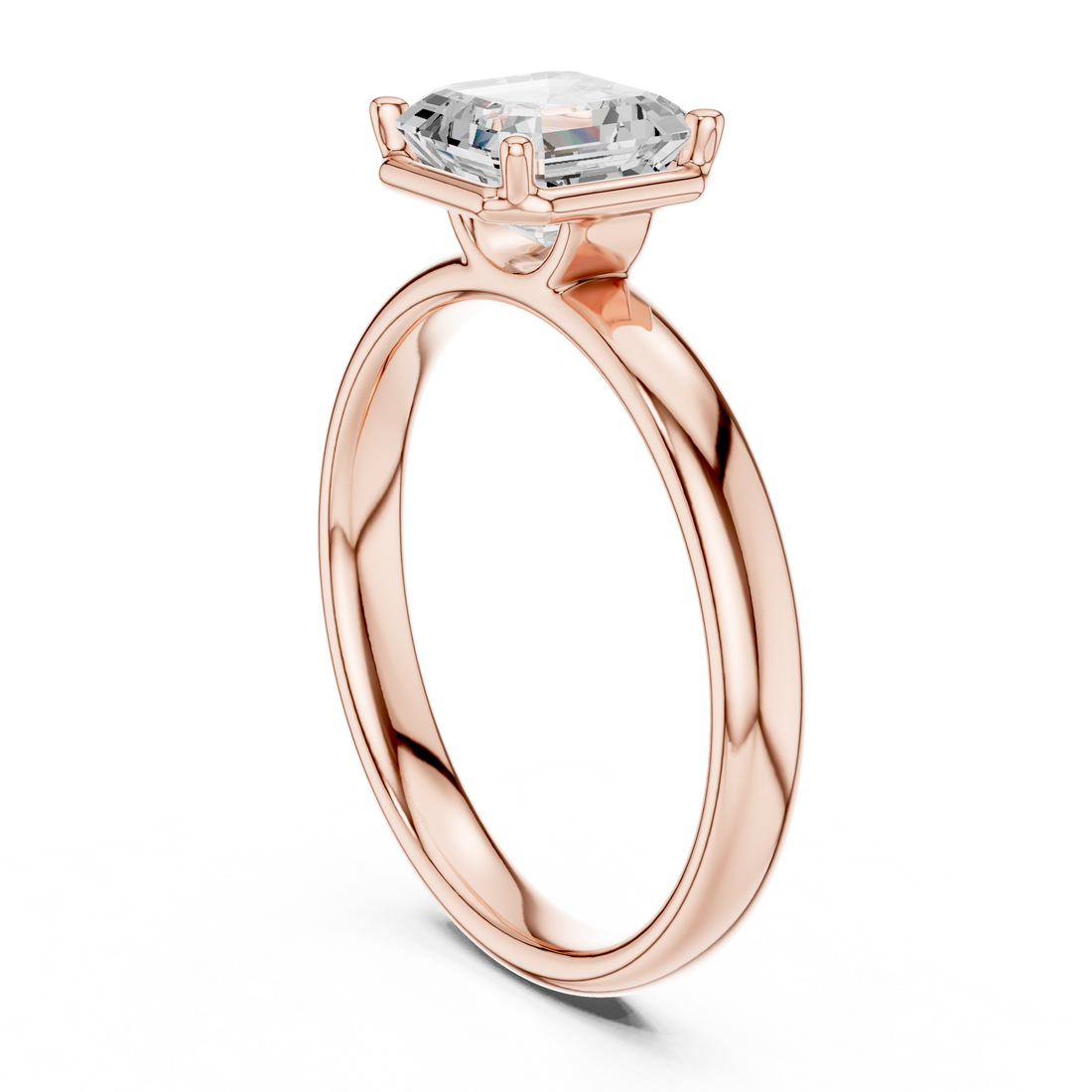 10 AC - Solitaire Asscher Ring - White Gold