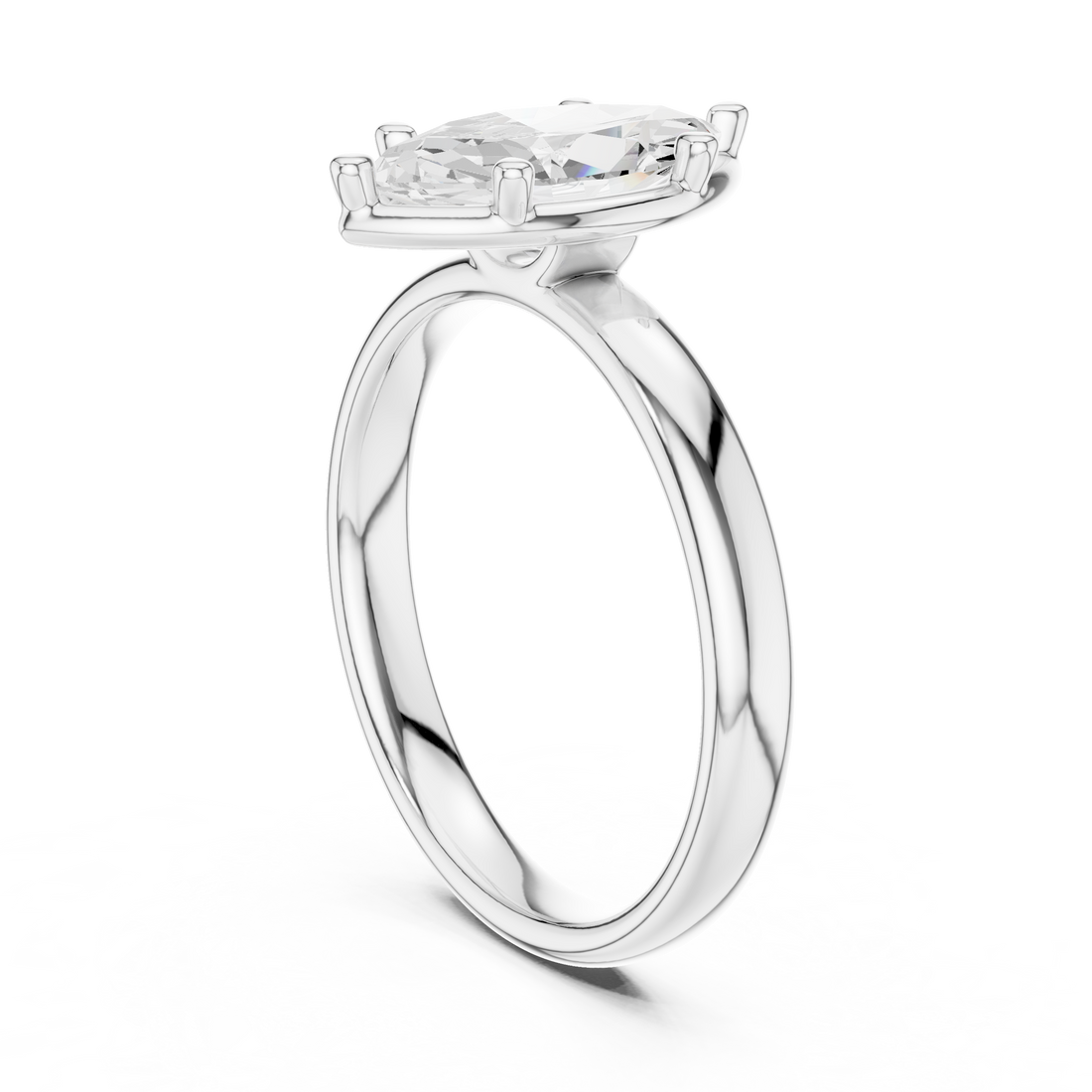10 MQ - Solitaire Marquise Ring - White Gold