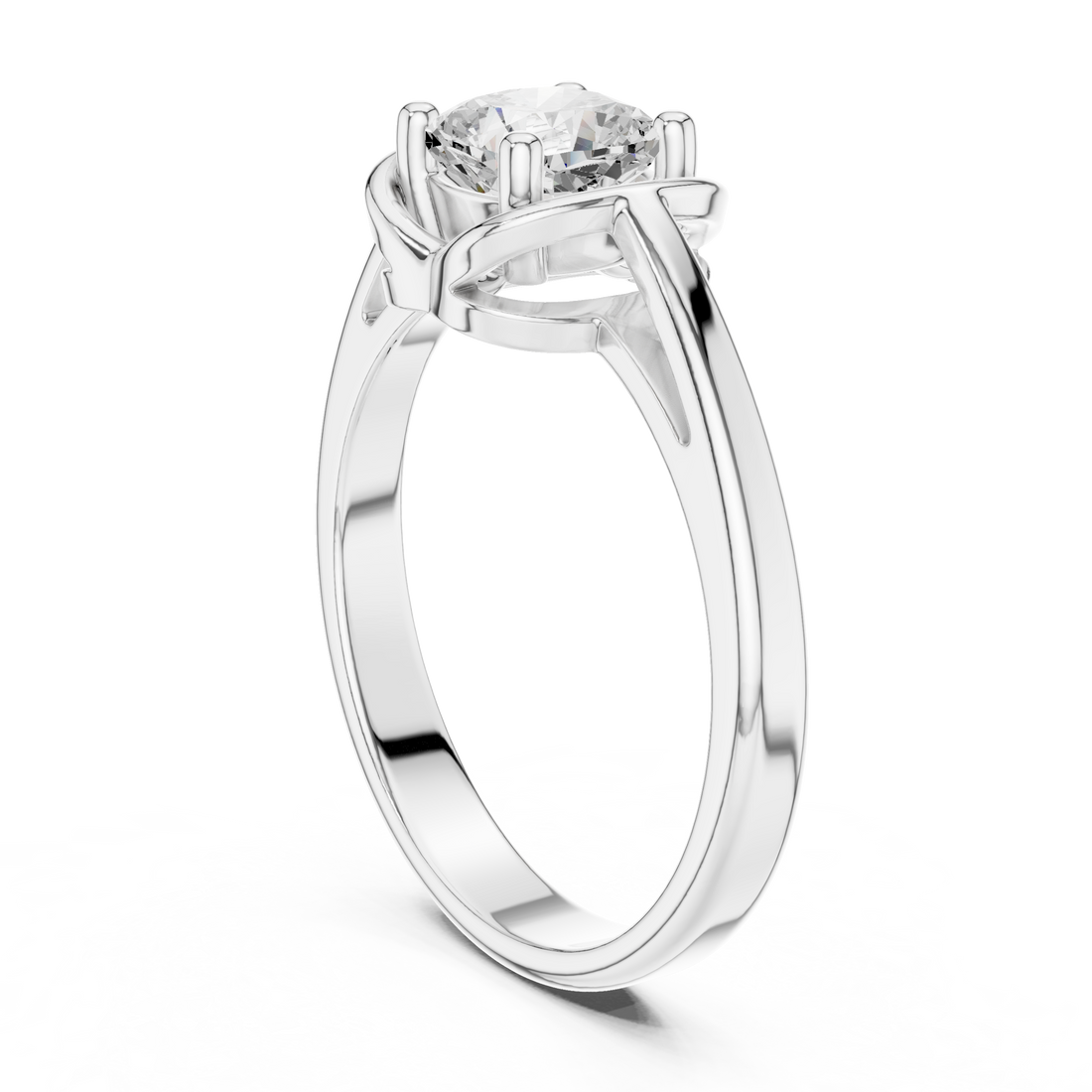 DDLR-503 - Solitaire Cushion Ring - White Gold