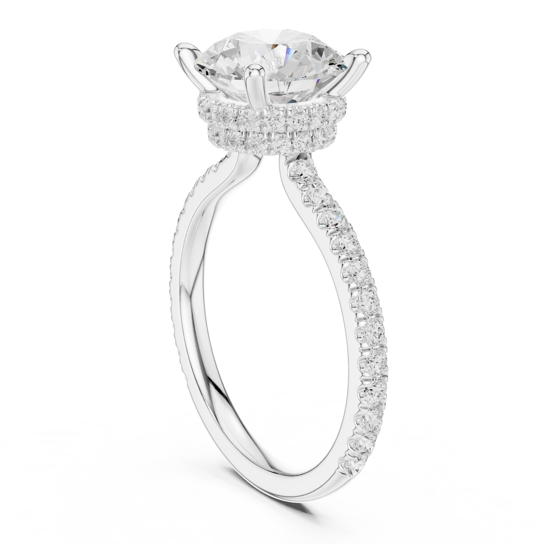 DDLR-171-RD - Solitaire Round Ring - White Gold