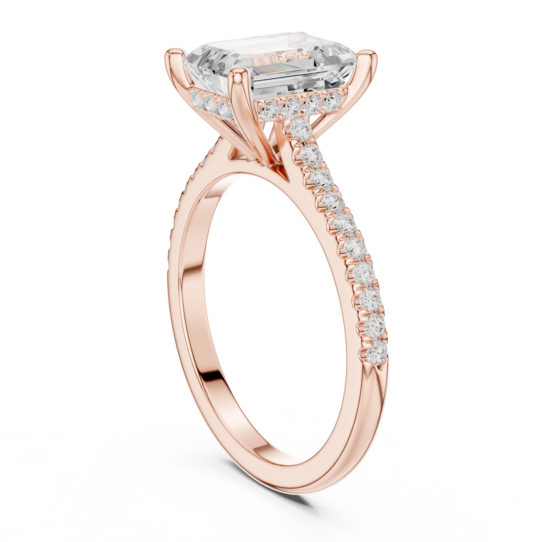 DDLR-1000 - Solitaire Emerald Ring - White Gold