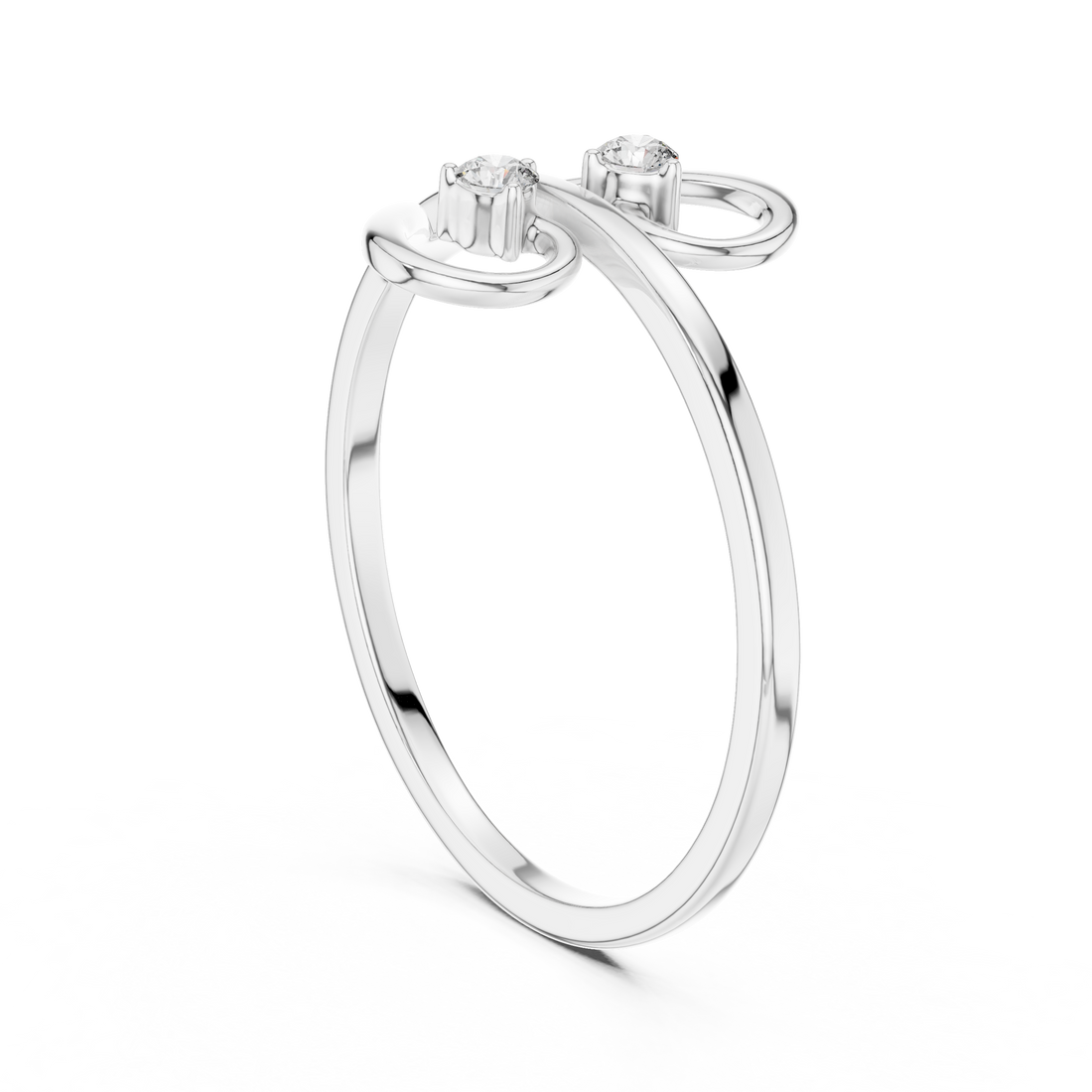 1 (246) - Fashion Round Ring - White Gold