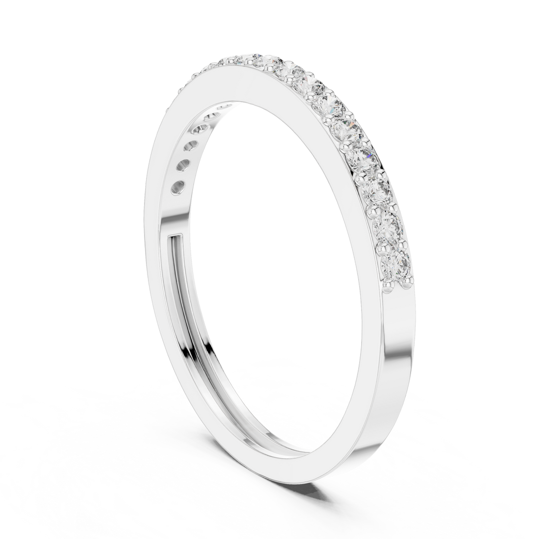 ALR-72 - Eternity Round Ring - White Gold