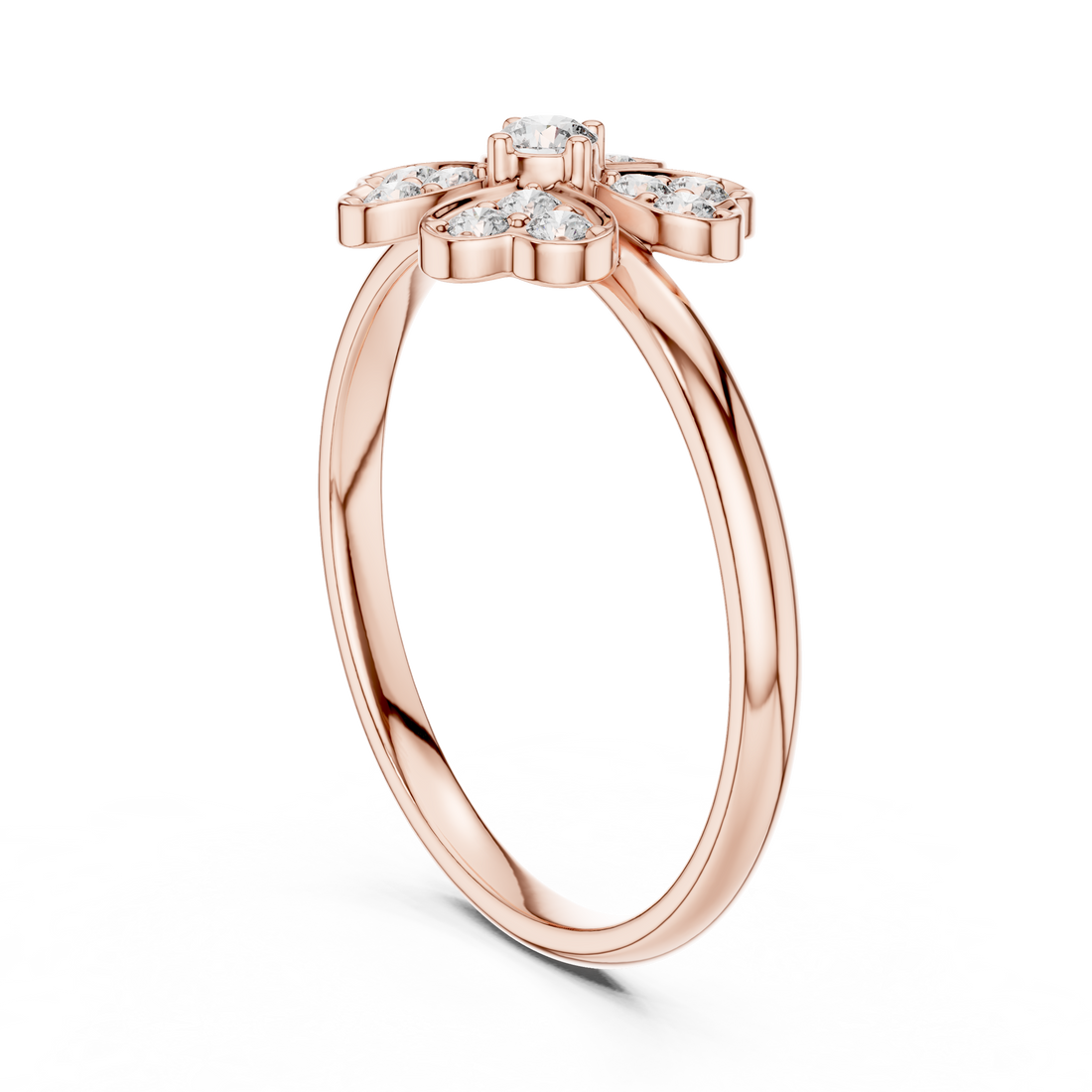 1 (339) - Fashion Round Ring - White Gold