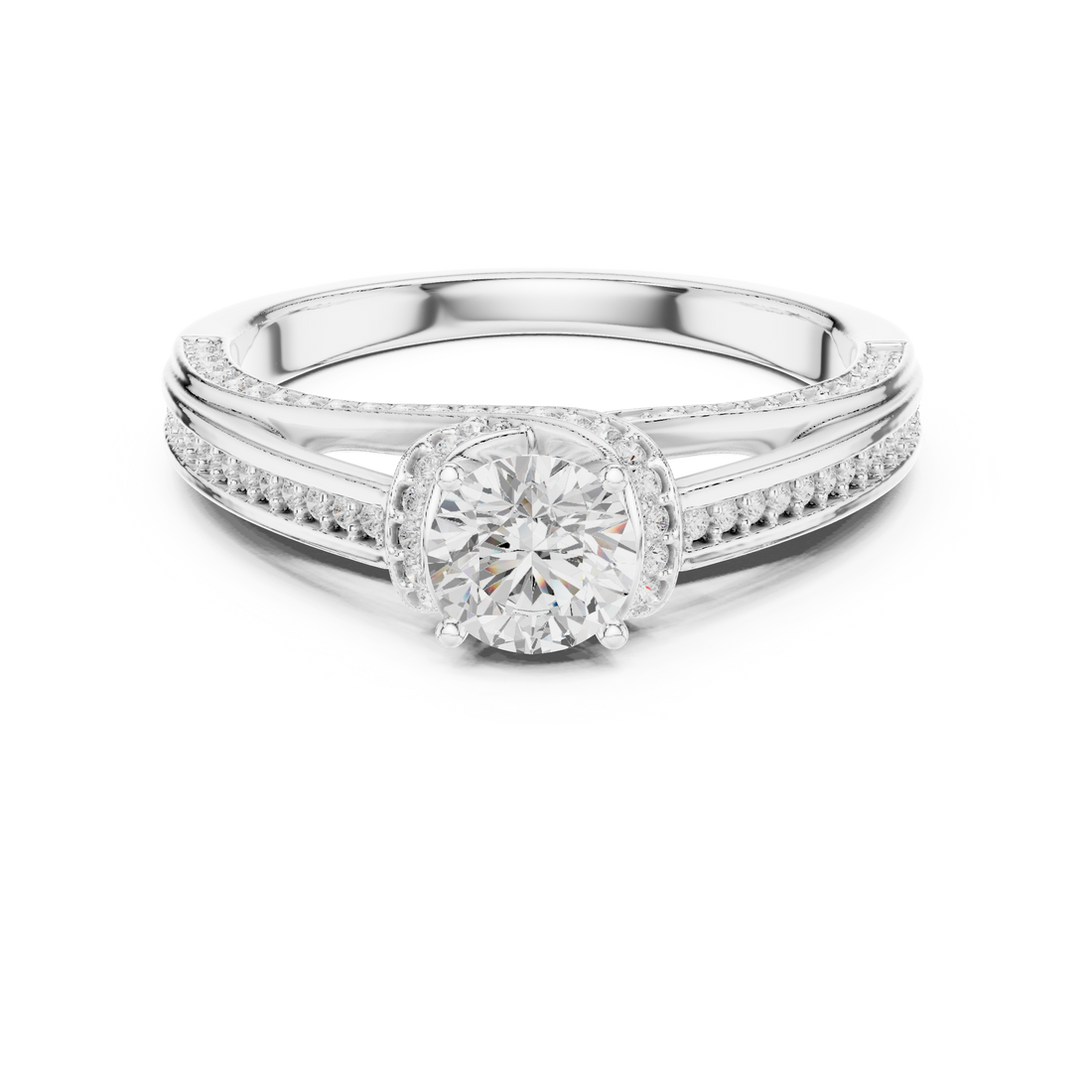 Split Shank Ring - Round | LR-0304 - Rose Gold
