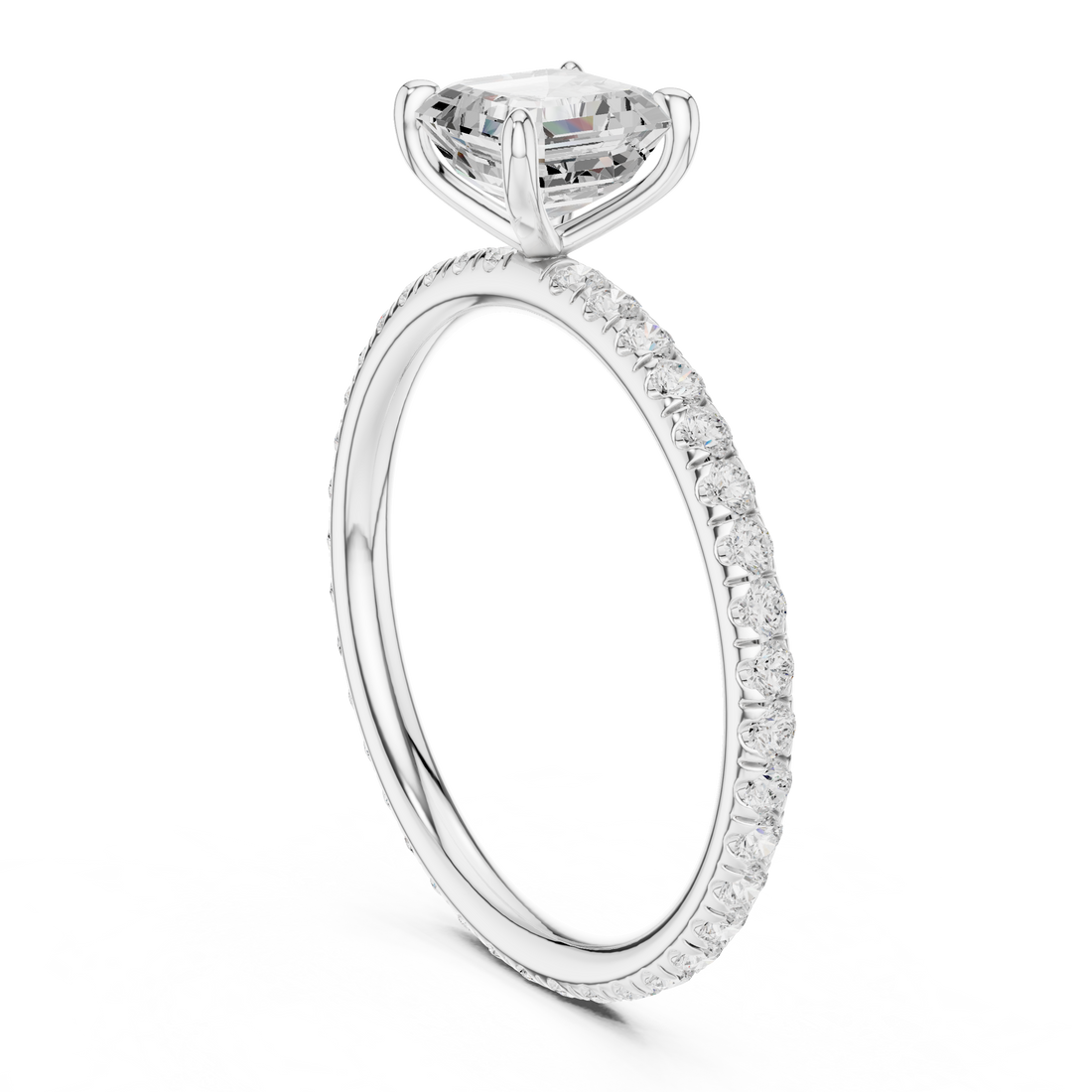15 AC - Solitaire Asscher Ring - White Gold