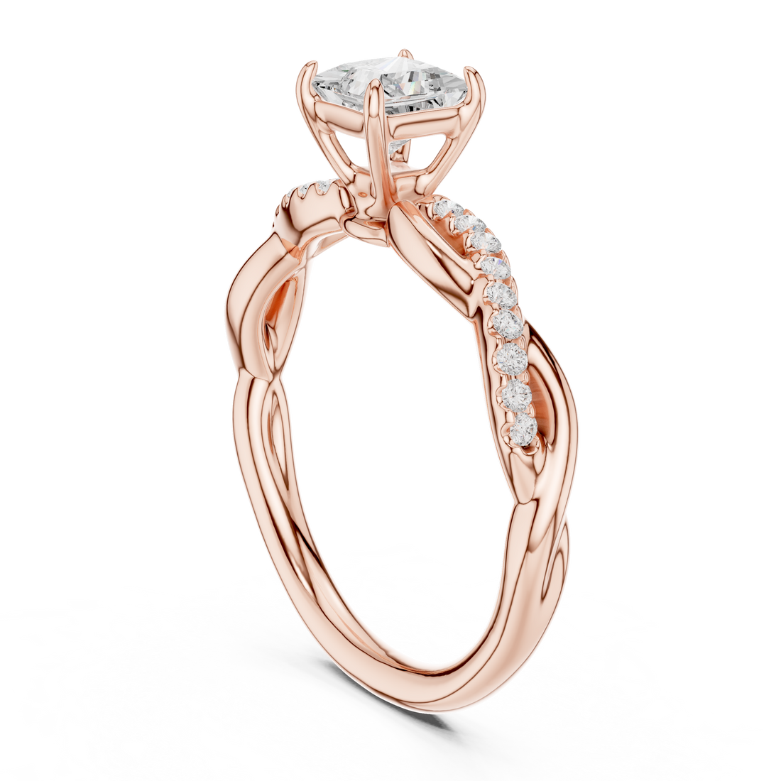 DDLR-590 - Solitaire Princess Ring - White Gold