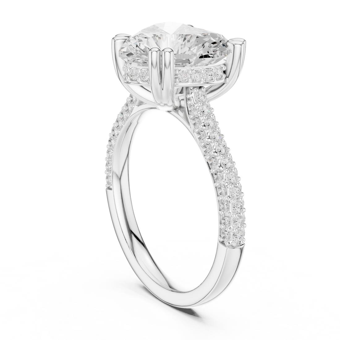 DDLR-955 - Solitaire Heart Ring - White Gold