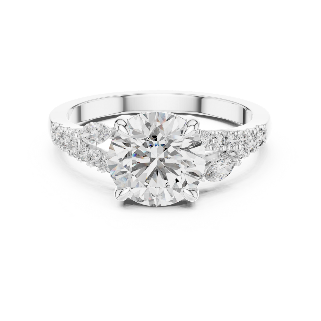 Three Stone Ring - Round | DDLR-015 - Rose Gold